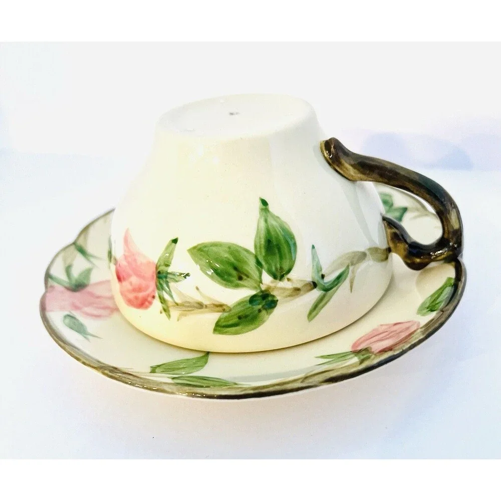 Franciscan Desert Rose Tea Cup & Saucer USA Pink Floral Vintage Replacement